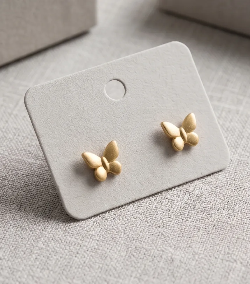 Satin Gold Butterfly Studs